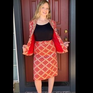 1960’s Red MORTON MYLES Skirt Suit